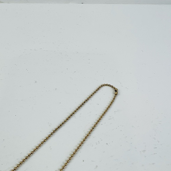 Stella McCartney Soft Gold Embossed Logo Name Plate Ball Chain Necklace - Picture 8 of 16